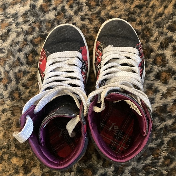 Puma Fiest Tartan Plaid High Top Sneakers - Picture 2 of 5